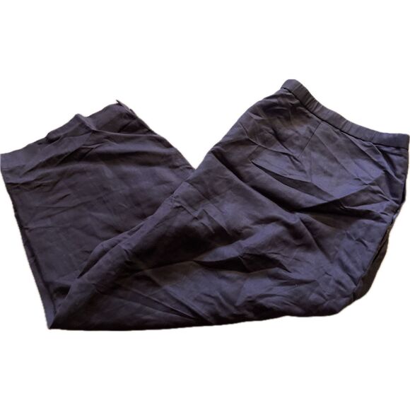 Laura Scott Brown Pleated Cropped Dress Pants Capri Women’s Plus 24W - Picture 2 of 7